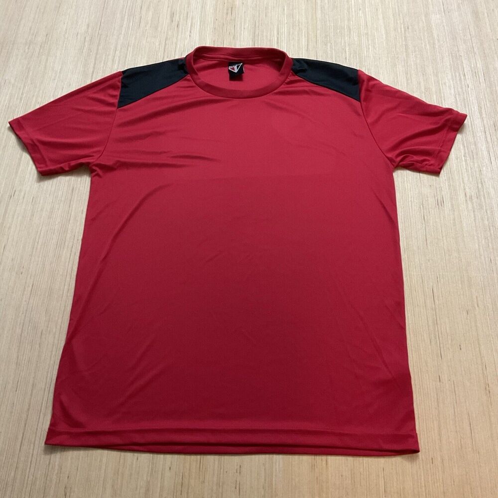 São Paulo SPFC Soccer  T-Shirt Red Black Large Grande Short Sleeve